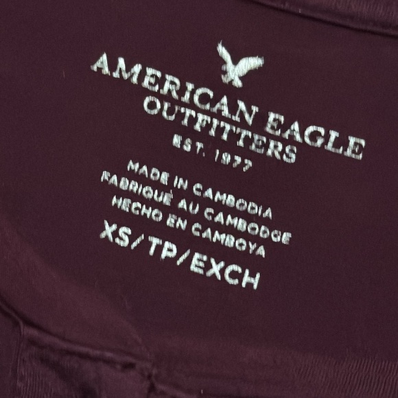 American Eagle Sz Xs Long Sleeve Tissue Tee-Purple-3 Button Front-Viscose-EUC - Picture 12 of 15